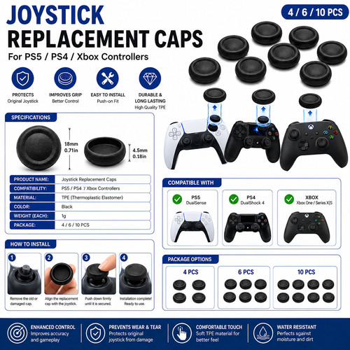 Joystick replacement caps - joystick, for